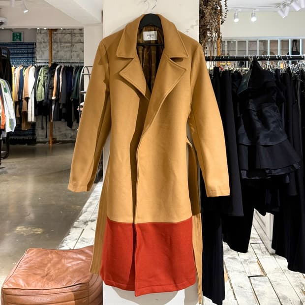 포츠 1961 카멜 레드 투톤 벨트 코트