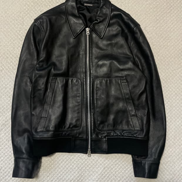 TONY WACK 토니웩 2WAY 램스킨 양가죽 레더 블루종 자켓