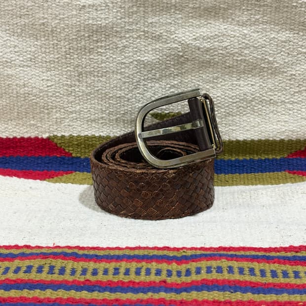 Western singlepin belt / 웨스턴 위빙 레더 벨트