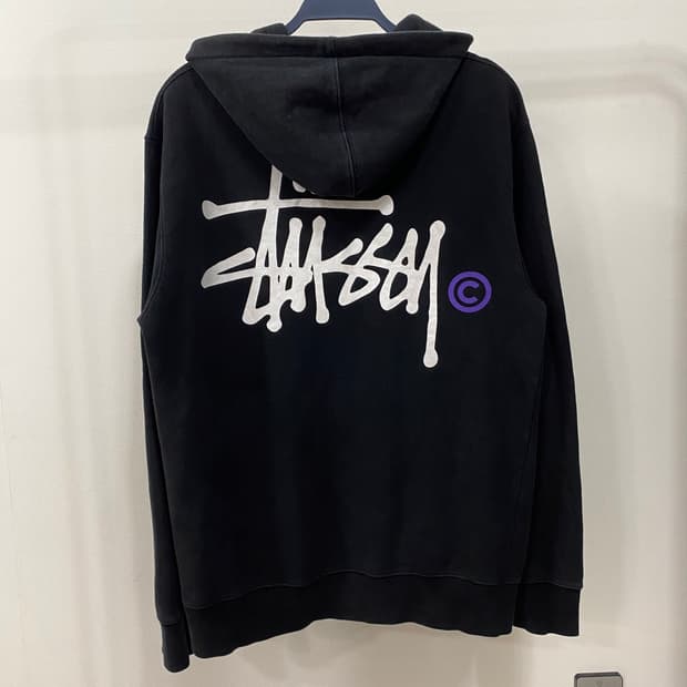 스투시 00s 빅 스탁로고 후드집업 블랙