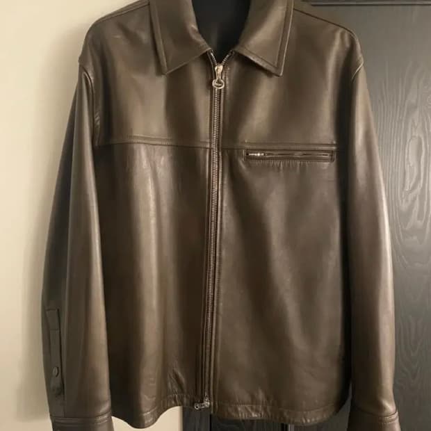 [48] 솔리드옴므 램 스킨 레더 가죽 자켓 브라운