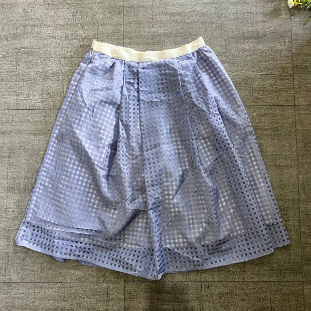 일본빈티지 하구미모리걸 달천깔페어리 풍성 미디스커트 블루