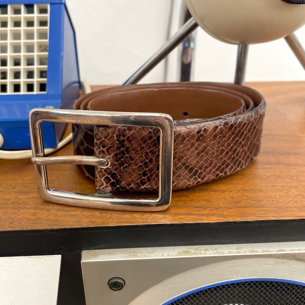 휴고보스 파이톤 카프스킨 벨트