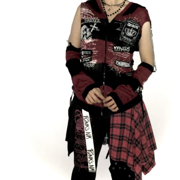매드펑크 고양이 귀 니트 베스트 워머 세트 blood storm