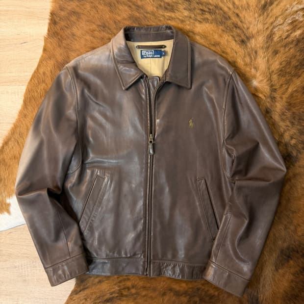 폴로 랄프로렌 맥스웰 브라운 레더 자켓 