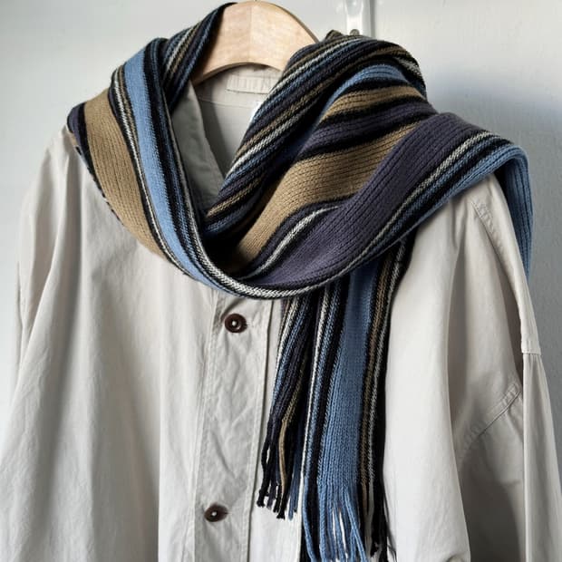 Multi stripe knit muffler