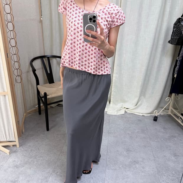 Saio Silk 퓨어실크 롱 스커트