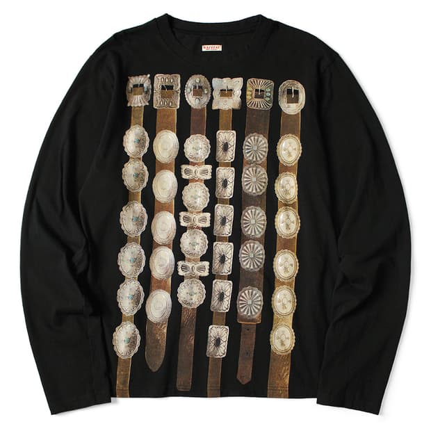 캐피탈 20 커튼 콘초 프린트 저지 크루 롱 티셔츠 블랙 2