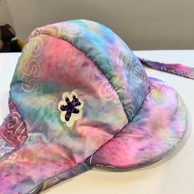 타이다이 프린트 패딩후드