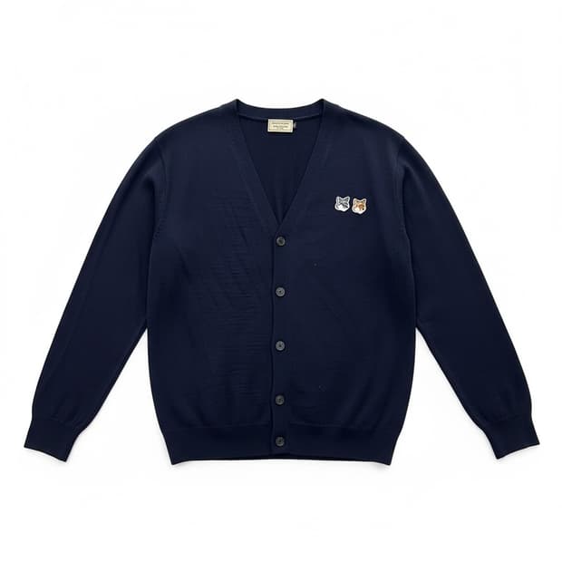 메종키츠네 가디건 네이비