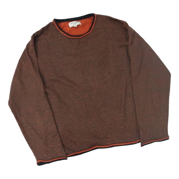 칸사이 야마모토 빈티지 배색 롤링 넥 울 블렌드 니트 (L)