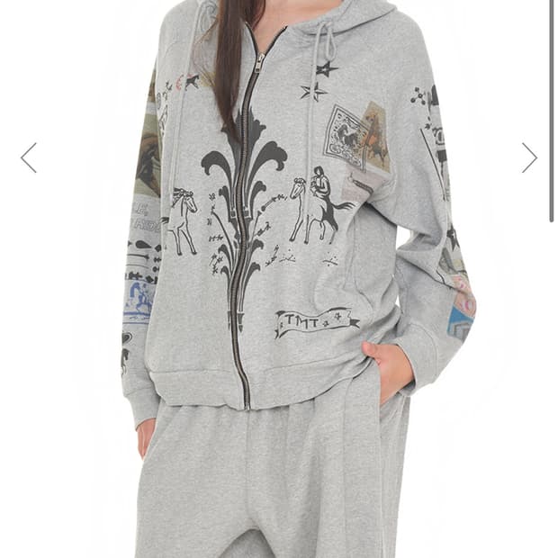 투머치택스 와플 후드집업 그레이