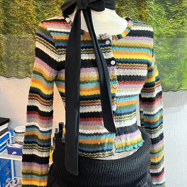 빈티지 컬러 크롭가디건