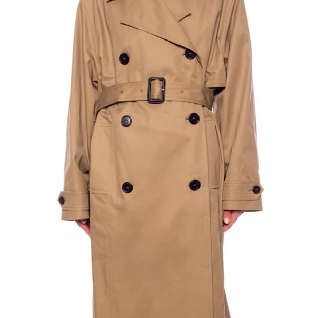 생로랑 Cotton-silk Belted Trench Coat