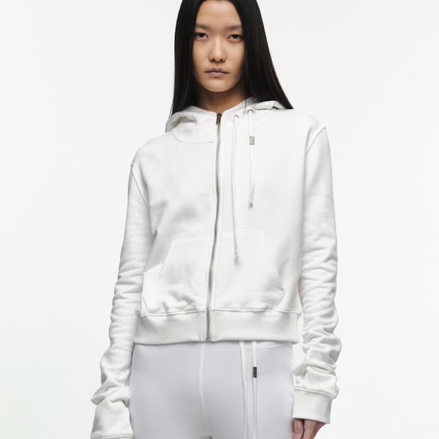 나체 크롭 후디 집업 CROPPED HOODIE ZIP-UP IVORY
