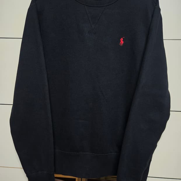 폴로 랄프로렌 블랙 기모 맨투맨(M사이즈)