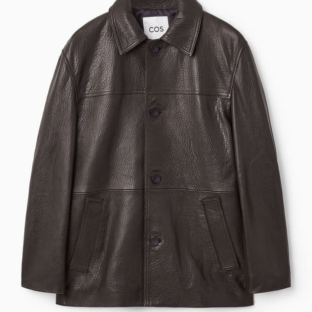 [코스] 칼라 그레인 레더 자켓