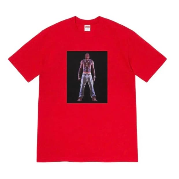 (M)슈프림 20SS Tupac 홀로그램 티셔츠 레드