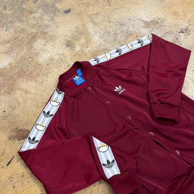 아디다스 버건디 니고베어 트랙탑 집업 져지 점퍼 90