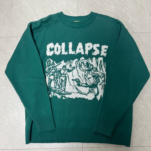 Collapse Oversized Sweater(TEAL GREEN)