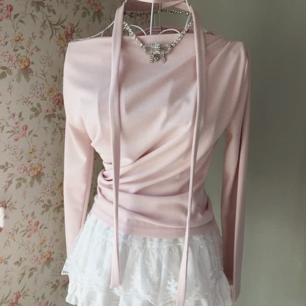 히메갸루 로걀♥핑크 셔링 티셔츠