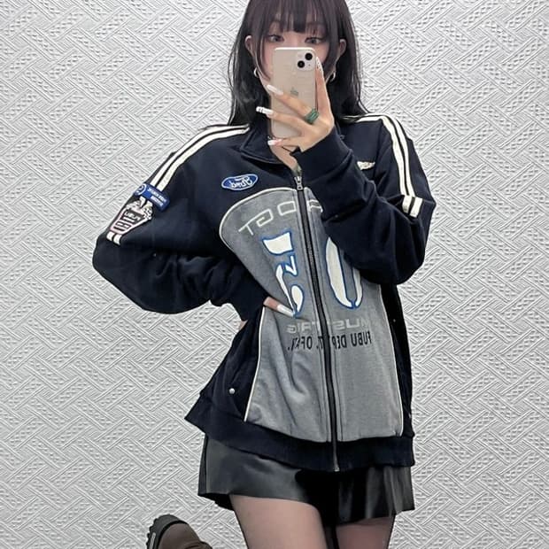 푸부 스트릿 펑크 포드 머스탱 레이싱 져지 집업 XL C10974