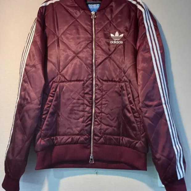 아디다스 대장급 퀄팅 버건디 마룬 트랙탑 저지 져지집업 110/XXL