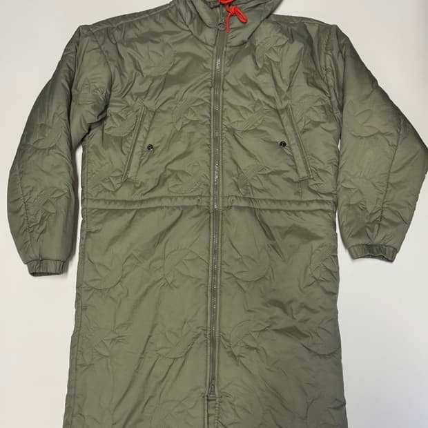 여성 아디다스 트레포일 패티드 후드 경량 롱 파카 M