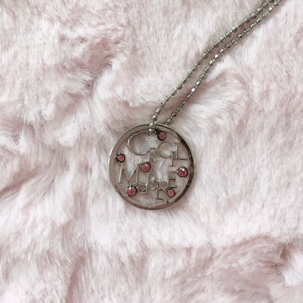 세실맥비 핑크 큐빅 목걸이
