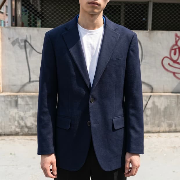 100/ 마에스트로 로로피아나 울 투버튼 블레이저