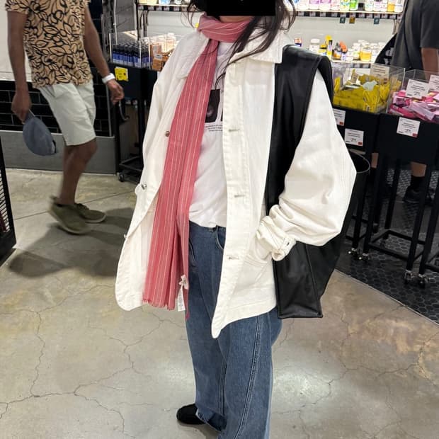 에토스 화이트 데님 자켓 새상품