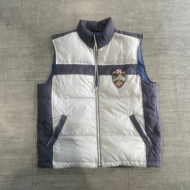 일본빈티지 Pia 올드스쿨아메카지스트릿 혁오풍 패딩베스트배색조끼