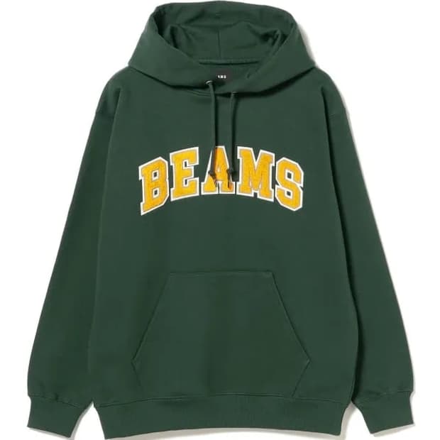 빔즈 BEAMS 후드티 그린  L