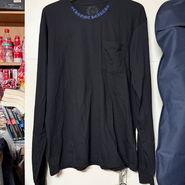 크롬하츠 / 넥 스크립트 블랙 블루 롱슬리브 / XL