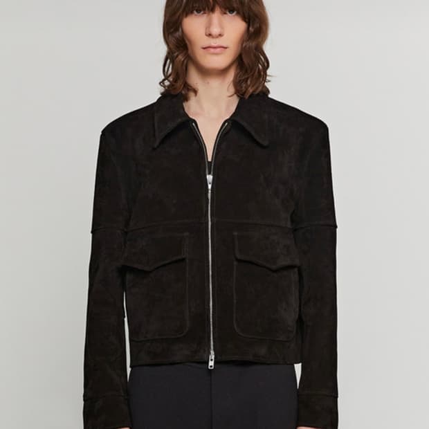 앤드로스 스페이스 리얼 스웨이드 가죽 자켓 블랙m 95