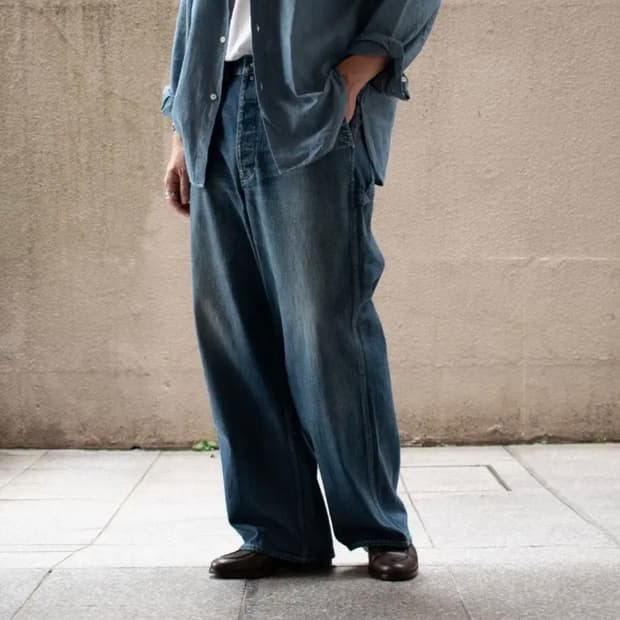 [2]피그벨 PEOPLE 별주 한정판 데님 페인터 트라우저