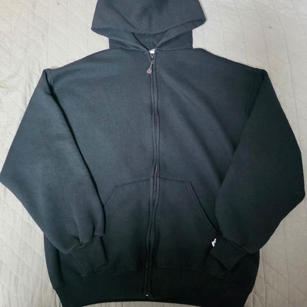 [L] 90s USA 빈티지 러셀 애슬레틱 후드집업 블랙 ver.굿컨디션