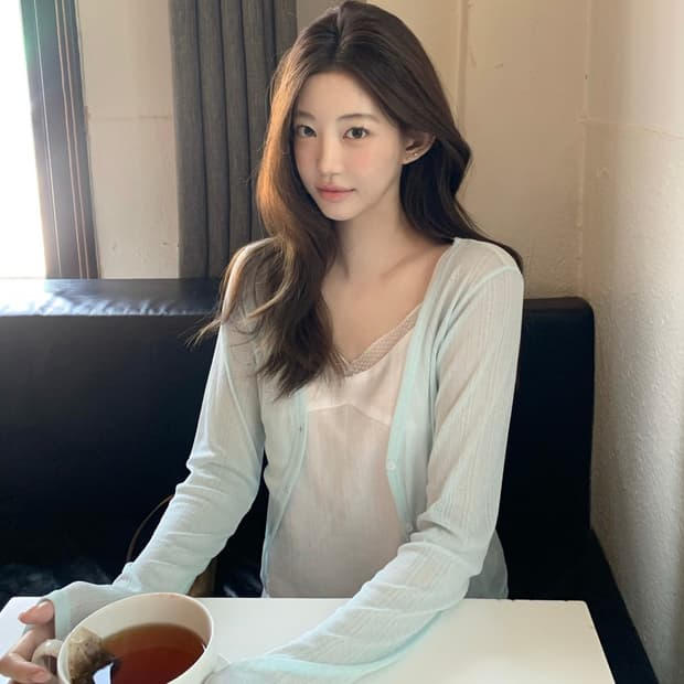 제니오 로 써머 가디건 민트