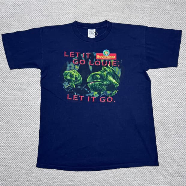 (XL) 90s 빈티지 버드와이저 카멜레온 티셔츠