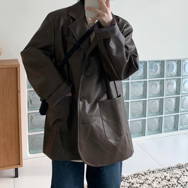 바온 레더자켓