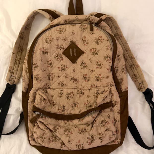 그런지페어리 모리걸 초코 브라운 플라워 백팩