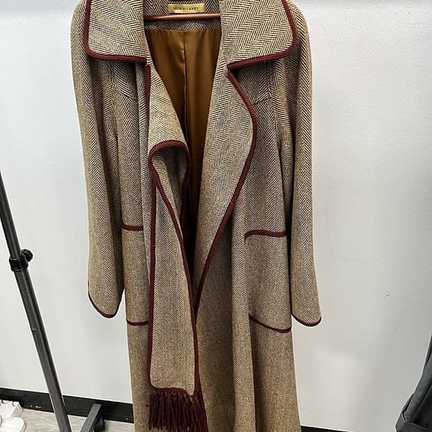 여) 드주이 헤링본 롱코트 