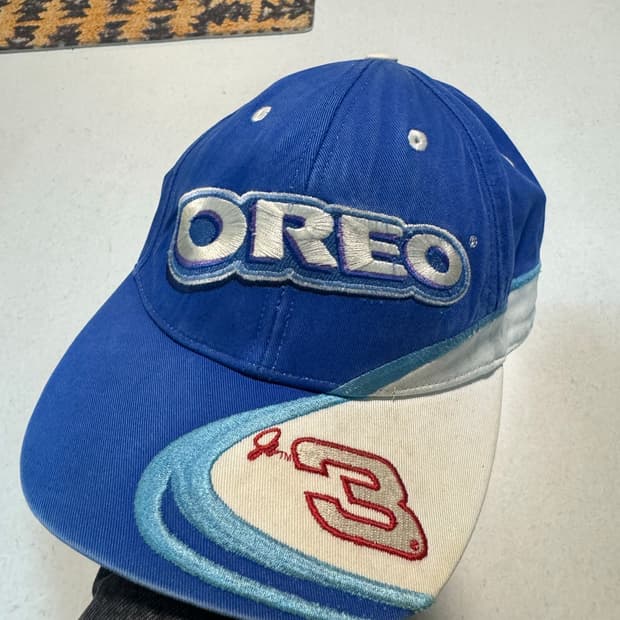 나스카 오레오 레이싱 빈티지 자수 볼캡 모자 페이딩 스냅백 트러커캡