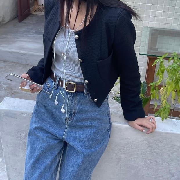 인앤아더 트위트 자켓