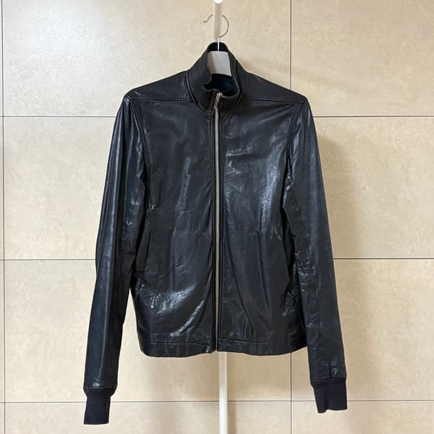 릭오웬스 하이넥 램스킨 자켓