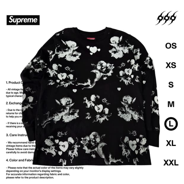 슈프림 케루브 L사이즈 롱슬리브