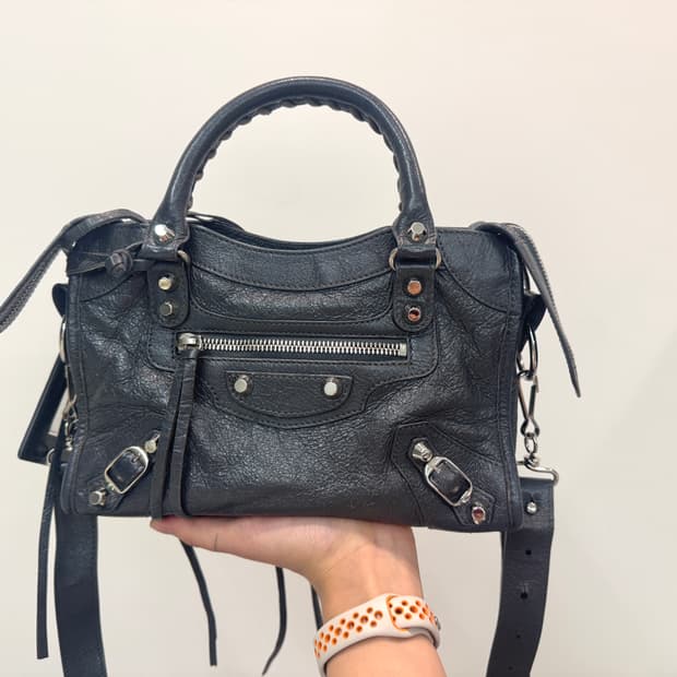 발렌시아가 모터 시티백 미니 다크그레이