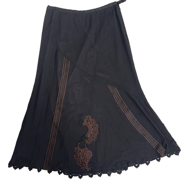 vintage appliquer mermaid long skirt