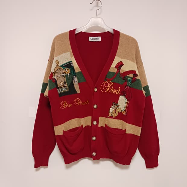 ICE BBERG 그래픽 울니트가디건