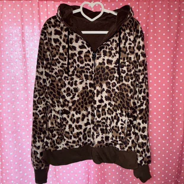 [KateRuber] 리버시블 호피 벨벳 집업